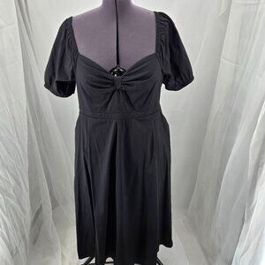 725-17 Torrid Black off shoulder Smocked back Midi dress Size 2 16/18